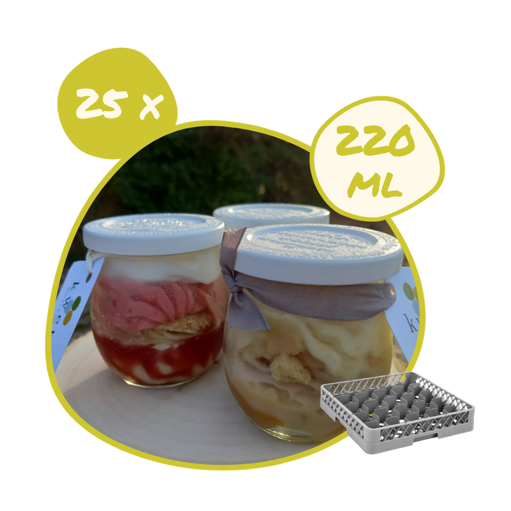 Beschikbaarstelling 25 x Pot Weck 220 ml + plastic deksel