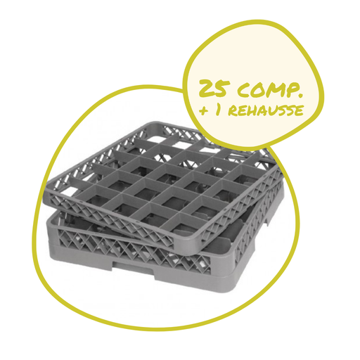 Casier lavable 25 compartiments + rehausse (déstockage)